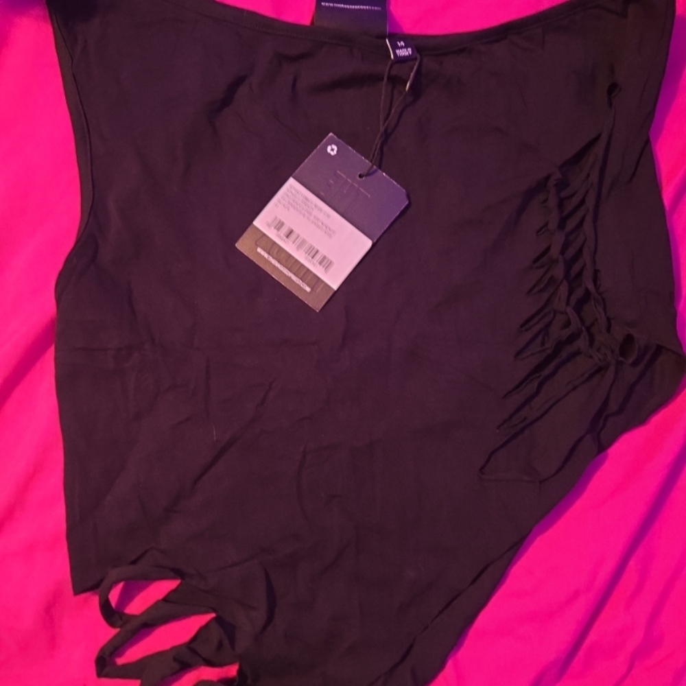 Dolls Kill Black Off-Shoulder Blouse